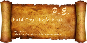 Polónyi Ezékiel névjegykártya